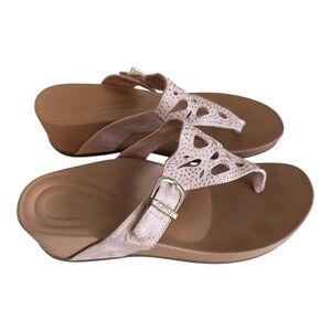 Aetrex Size 9-9.5 Tasha Sandals Women's Flip Flops Wedge Blush